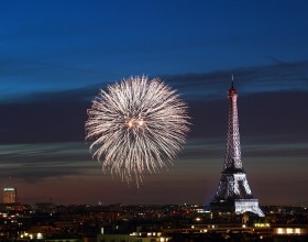 Eiffel Tower and fireworks