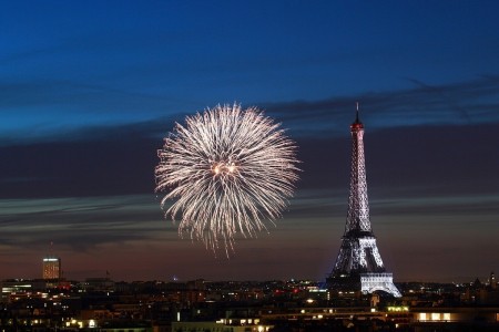 Eiffel Tower and fireworks