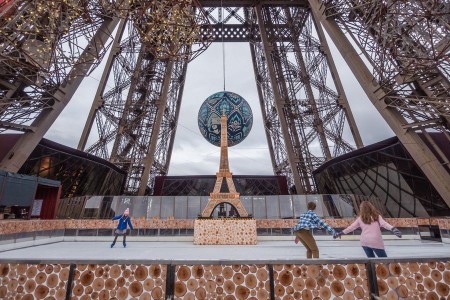 Ice rink on the 1st floor of the Eiffel Tower