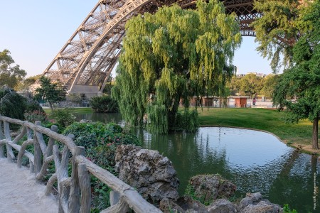 The gardens of the Eiffel Tower on the northeast side